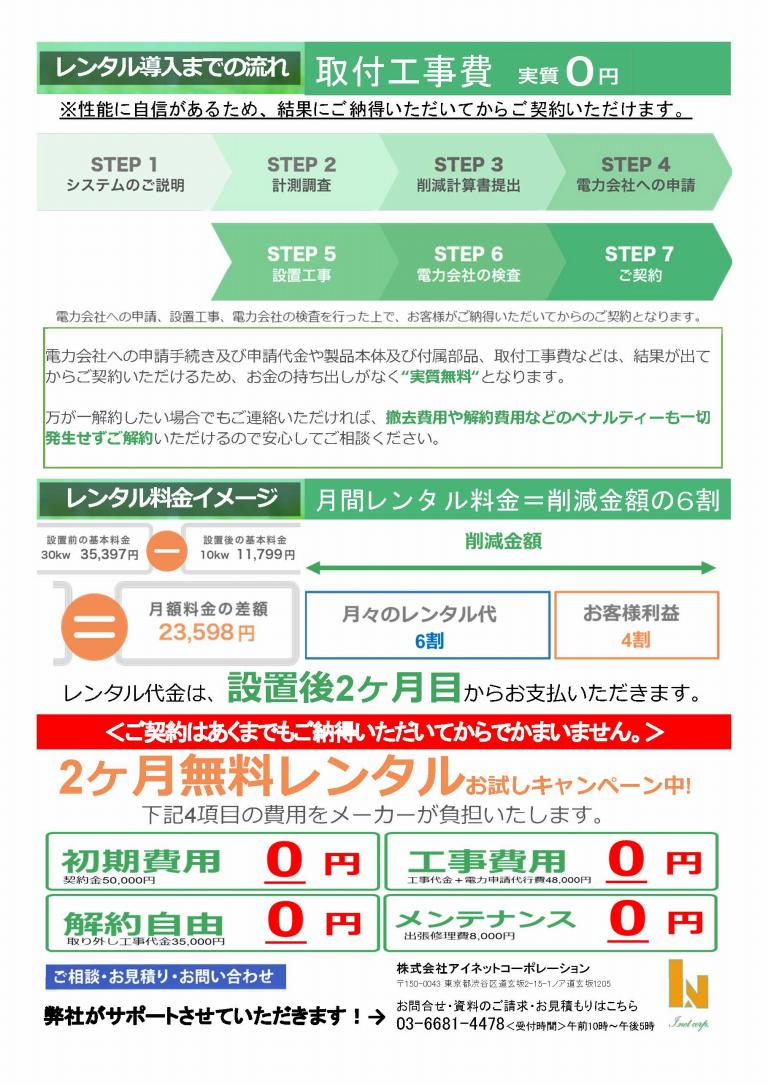 節電機器「システムブレーカー」　工事の流れ